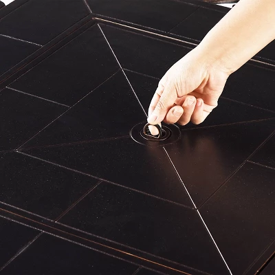 5pc Set With 42" Square Outdoor Aluminum Fire Table & Four Swivel Rocking Chairs & Wind Block - Oakland Living 6 5pc Set With 42" Square Outdoor Aluminum Fire Table & Four Swivel Rocking Chairs & Wind Block - Oakland Living - Image 6