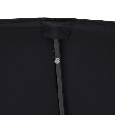 10' X 6.5' Solar LED Patio Umbrella With Tilt And Crank Lift Black - Wellfor 1 10' X 6.5' Solar LED Patio Umbrella With Tilt And Crank Lift Black - Wellfor