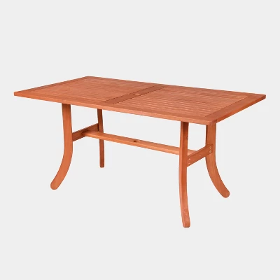 Vifah 3pc Malibu Eucalyptus Outdoor Patio Dining Set With 48" Benches Tan 5 Vifah 3pc Malibu Eucalyptus Outdoor Patio Dining Set With 48" Benches Tan - Image 5