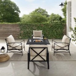 Kaplan 5pc Outdoor Conversation Set With Dante Fire Table & 4 Arm Chairs - Oatmeal - Crosley 15 Kaplan 5pc Outdoor Conversation Set With Dante Fire Table & 4 Arm Chairs - Oatmeal - Crosley -Garden Furniture Store GUEST 333005de abbc 44fb 8944 f3c7805373a2