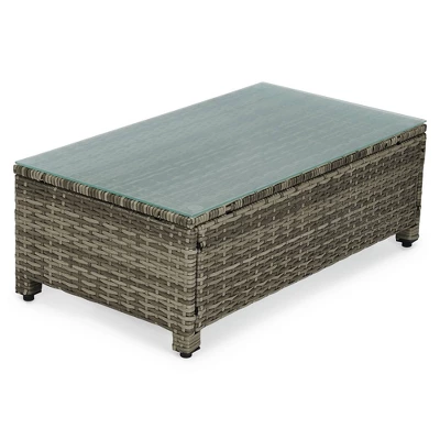 4pc Wicker Patio Sectional Seating Set - Blue - EDYO LIVING 6 4pc Wicker Patio Sectional Seating Set - Blue - EDYO LIVING - Image 6