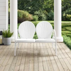 Griffith Outdoor Loveseat - White - Crosley -Garden Furniture Store GUEST 33a24bbf 02e2 4456 b358 fef55e2846f1