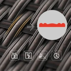 6pc Outdoor Rattan Wicker Sectional Sofa Set - Blue - Captiva Designs -Garden Furniture Store GUEST 33f88398 2365 4cfd ac95 155381db5ae2