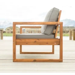 Galia Square Leg Acacia Wood Patio Loveseat With Cushions - Brown - Saracina Home 21 Galia Square Leg Acacia Wood Patio Loveseat With Cushions - Brown - Saracina Home -Garden Furniture Store GUEST 34c230b8 c4f3 4008 8b19 624652108741