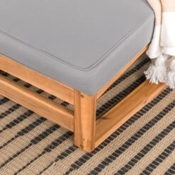 Galia 2pc Square Leg Acacia Wood Chair And Ottoman With Cushions - Brown - Saracina Home -Garden Furniture Store GUEST 34f09a2c 5eb2 4765 8bf5 0e22052dcc27