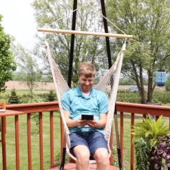 Sunnydaze Decor Sunnydaze Lightweight Cotton/Nylon Rope Outdoor Mayan Hammock Chair -Garden Furniture Store GUEST 34f4505d 140f 4cf1 80ce 5ce31ece7d9b