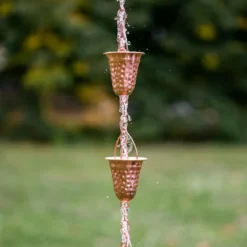 Marrgon Copper Rain Chain With Hammered Bell Style Cups For Gutter Downspout Replacement -Garden Furniture Store GUEST 350f26e6 9a6b 4d0c 83cf b54bb2f78470