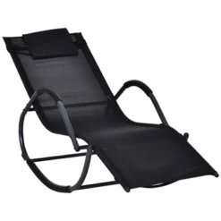 Outsunny Rocking Chair, Zero Gravity Patio Chaise Sun Lounger, Outdoor Rocker, Glider Lounge Chair, UV Water Resistant With Pillow, For Lawn, Garden Or Pool -Garden Furniture Store GUEST 36baf0f1 d3ac 4c2c 9256 0994750aaa4b
