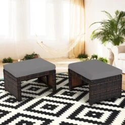 Costway 2PCS Patio Rattan Ottoman Cushioned Seat Foot Rest Furniture TurquoiseRedWhite 25 Costway 2PCS Patio Rattan Ottoman Cushioned Seat Foot Rest Furniture TurquoiseRedWhite -Garden Furniture Store GUEST 372ea5a5 9dde 480a b56f 40ed60cbc4b2