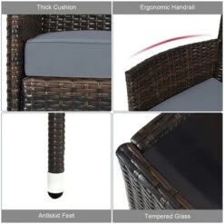 Costway 8PCS Rattan Patio Furniture Set Cushioned Sofa Chair Coffee Table RedBrownTurquoise -Garden Furniture Store GUEST 3898d9bc 647c 45f6 a497 e548514512dd