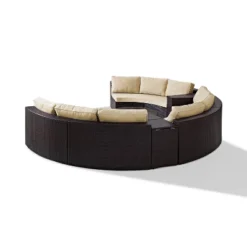 Catalina 6pc Outdoor Wicker Sectional Set - Sand/Brown - Crosley -Garden Furniture Store GUEST 38af53e1 80ad 42e1 81fb f7a48d89bbba