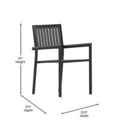 Emma And Oliver 5 Piece Modern Weather And Rust Resistant Black Steel And Polyresin Patio Set With Table And 4 Chairs For Indoor/Outdoor Use -Garden Furniture Store GUEST 38e901bb f23c 4be6 9e63 e14b52fb1835