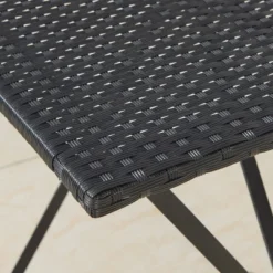 Folding Patio Bistro Set ? 3-Piece Rattan And Steel Caf� Table And Chairs For Porch Deck Garden Or Balcony Furniture By Lavish Home (Black) -Garden Furniture Store GUEST 397ea968 5fec 4ef3 9022 4d1714de8f0e