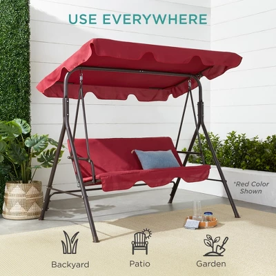 Best Choice Products 2-Person Outdoor Large Convertible Canopy Swing Glider Lounge Chair W/ Removable Cushions 5 Best Choice Products 2-Person Outdoor Large Convertible Canopy Swing Glider Lounge Chair W/ Removable Cushions - Image 5