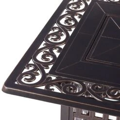 5pc Set With 48" Rectangle Outdoor Aluminum Fire Table & Four Swivel Rocking Chairs & Wind Blocker - Oakland Living -Garden Furniture Store GUEST 39e1ebb5 3245 4a55 9c13 ecbd9bf6f7fb 1