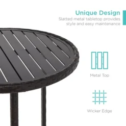 Best Choice Products 3-Piece Outdoor Wicker Bistro Bar Height Set For Patio, Garden W/ Barstools, Steel Frame -Garden Furniture Store GUEST 39eec1ba c4ef 4742 b2ec e42fa0301164