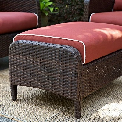 Kiawah Outdoor Wicker Ottoman - Crosley 4 Kiawah Outdoor Wicker Ottoman - Crosley - Image 4