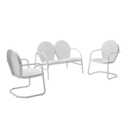 Griffith 3pc Outdoor Seating Set - White - Crosley -Garden Furniture Store GUEST 3a8670c0 64f6 4b3f 8b9c 11d0f27ee878