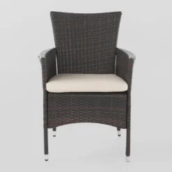 Ellie 3pc Acacia Wood Wicker Bistro Set - Brown/Beige - Christopher Knight Home -Garden Furniture Store GUEST 3a8f6aec 1e44 4f69 878a 60dca3bde36c