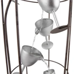 44" Iron Indoor/Outdoor Bottle Shaped Water Fountain With Tiering Wine Glasses Brown - Alpine Corporation -Garden Furniture Store GUEST 3b24b34f 6ccb 45a9 b424 752142b5ee9d