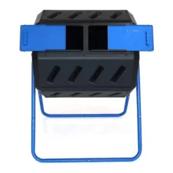 FCMP Outdoor 37 Gallon 8 Sided Plastic Dual Chamber Double Door Tumbling Composter Outdoor Elevated Rotating Garden Compost Bin, Blue/Black -Garden Furniture Store GUEST 3b873a51 8fd2 4cfd 810f 3fa56e0240f4