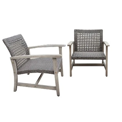 Monterosso 2pc Wood & Rattan Outdoor Patio Loveseat & Coffee Table Set - DUKAP 2 Monterosso 2pc Wood & Rattan Outdoor Patio Loveseat & Coffee Table Set - DUKAP - Image 2