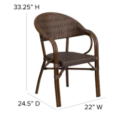 Merrick Lane Wicker Rattan Patio Chair With Curved Back And Aluminum Bamboo Frame 16 Merrick Lane Wicker Rattan Patio Chair With Curved Back And Aluminum Bamboo Frame -Garden Furniture Store GUEST 3c4a7654 1e29 46f9 8947 e17438799839