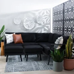 Linon Lark Aluminum Sectional Sofa Black -Garden Furniture Store GUEST 3c7cd76e 6a9d 42e5 960c c407464f211b