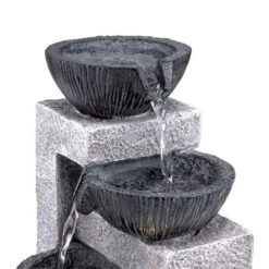 14" Cascading Bowl Tabletop Fountain With LED Lights Gray - Alpine Corporation -Garden Furniture Store GUEST 3dbea992 f800 4b61 8aca bedbe29059b3