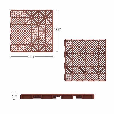 Nature Spring Interlocking Open Patterned Terracotta Patio And Deck Flooring Tiles - Set Of 6 1 Nature Spring Interlocking Open Patterned Terracotta Patio And Deck Flooring Tiles - Set Of 6