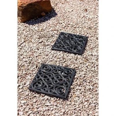 BirdRock Home Rubber Stepping Stone Tiles - 12 X 12" - Set Of 3 - Black 5 BirdRock Home Rubber Stepping Stone Tiles - 12 X 12" - Set Of 3 - Black - Image 5