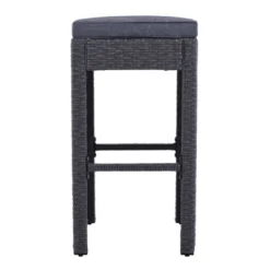 5pc Outdoor Rattan Bar Set With Stools & Cushions- Gray - WELLFOR 19 5pc Outdoor Rattan Bar Set With Stools & Cushions- Gray - WELLFOR -Garden Furniture Store GUEST 3fbfd465 6789 46d3 a68c 83e2c2a95f73