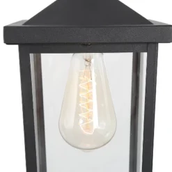 13" Metal/Glass Square Cage Modern Outdoor Pendant Light Black - LNC -Garden Furniture Store GUEST 3fee3753 fbc7 4919 8260 285a739e2dc7