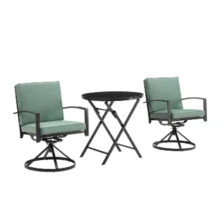 3pc Kaplan Outdoor Steel Bistro Set Mist/Bronze - Crosley -Garden Furniture Store GUEST 4127c8ee b0cf 4705 bbf1 1055b28bde2c