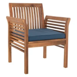 Carson 4pc Outdoor Set - Natural/Navy - Safavieh -Garden Furniture Store GUEST 4171f325 b307 40f3 b8e4 860ff5888653