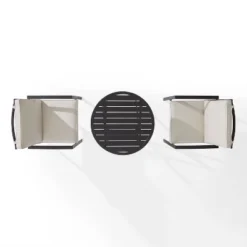 3pc Kaplan Outdoor Steel Chat Set Oatmeal/Bronze - Crosley -Garden Furniture Store GUEST 427c861e 8c33 4a83 952b a86643bfaf93