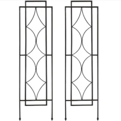 Sunnydaze Decorative Steel Metal Chic Diamonds Design Garden Trellis - Black - 2-Pack -Garden Furniture Store GUEST 43554727 2800 4fb3 9197 fff970b3dfdd
