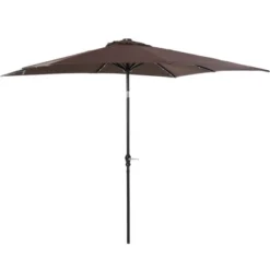 Outsunny 9' X 7' Patio Umbrella Outdoor Table Market Umbrella With Crank, Solar LED Lights, 45° Tilt, Push-Button Operation, For Deck, Backyard, Pool And Lawn -Garden Furniture Store GUEST 445fe1a6 2ea0 4c87 b13d 85d9f5a7c605