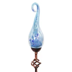 Pearlized Glass Solar Flame Stake Light Light Blue - Exhart -Garden Furniture Store GUEST 44c1d081 be58 427f 9dd4 f6469ab0d513