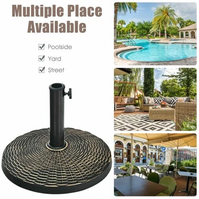 Tangkula 18" Patio Resin Umbrella Base, 24 LBS Outdoor Heavy Duty Round Umbrella Base 4 Tangkula 18" Patio Resin Umbrella Base, 24 LBS Outdoor Heavy Duty Round Umbrella Base - Image 4