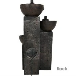 Sunnydaze Decor Sunnydaze 34"H Electric Polyresin 3-Tier Burning Bowls Outdoor Water Fountain With Real Flame Torch Accents -Garden Furniture Store GUEST 45a75500 19c7 474a abee 45e48cd21a88