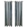 Commonwealth Seascapes Stripes Light Filtering Provide Privacy Satiny Look Grommet Outdoor Panel Pair Black