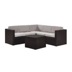 Palm Harbor 6pc Outdoor Wicker Sectional Set - Gray - Crosley -Garden Furniture Store GUEST 460b1167 5722 445f ae59 2e99d5068257