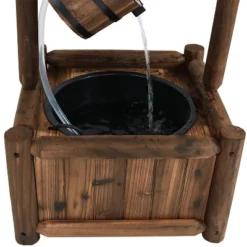 Sunnydaze Decor Sunnydaze 46"H Fir Wood Rustic Wishing Well Outdoor Water Fountain -Garden Furniture Store GUEST 46213424 6472 4f46 9ce3 b607bd179538