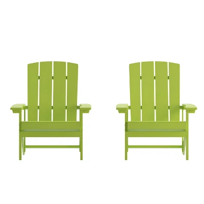 Flash Furniture Set Of 2 Charlestown All-Weather Poly Resin Wood Adirondack Chairs 19 Flash Furniture Set Of 2 Charlestown All-Weather Poly Resin Wood Adirondack Chairs - Image 19