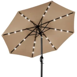 Best Choice Products 10ft Solar LED Lighted Patio Umbrella W/ Tilt Adjustment, UV-Resistant Fabric -Garden Furniture Store GUEST 462282aa 95ad 4052 9dcb e856f2501669