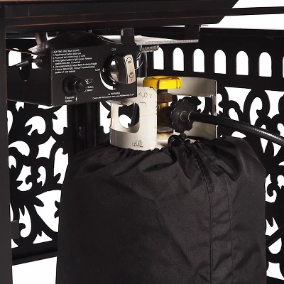 5pc Set With 42" Square Outdoor Aluminum Fire Table & Four Swivel Rocking Chairs & Wind Block - Oakland Living 9 5pc Set With 42" Square Outdoor Aluminum Fire Table & Four Swivel Rocking Chairs & Wind Block - Oakland Living - Image 9