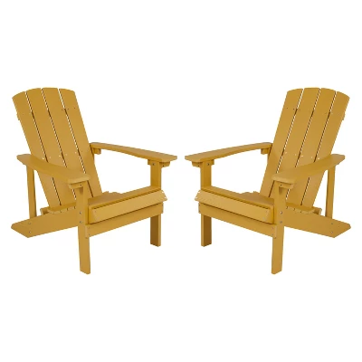 Flash Furniture Set Of 2 Charlestown All-Weather Poly Resin Wood Adirondack Chairs 11 Flash Furniture Set Of 2 Charlestown All-Weather Poly Resin Wood Adirondack Chairs - Image 11