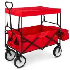 Best Choice Products Folding Utility Cargo Wagon Cart W/ Removable Canopy, Cup Holders -Garden Furniture Store GUEST 481ef458 0ee6 4a54 8505 1b3b9c45528a