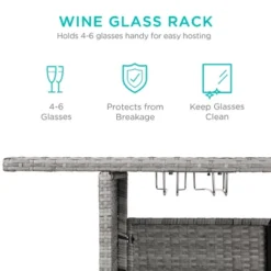 Best Choice Products Outdoor Patio Wicker Bar Counter Table W/ 2 Steel Shelves, 2 Sets Of Rails -Garden Furniture Store GUEST 485afa77 be11 49cc 926f 91313902c1ea